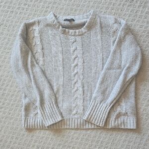 Cozy Cable Knit Sweater - Banana Republic - Gray L